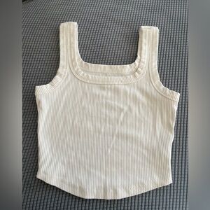 Madewell Cream Ribbed Tank Top
